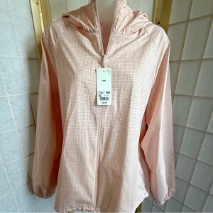 Uniqlo Women's Light Pink plaid pocketable parka jacket